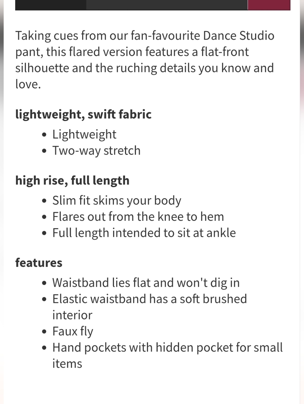 NWT Lululemon Dance Studio Slim-Fit High-Rise Flared Pant - Sheer Oak XXXS(sz0) - Picture 3 of 5